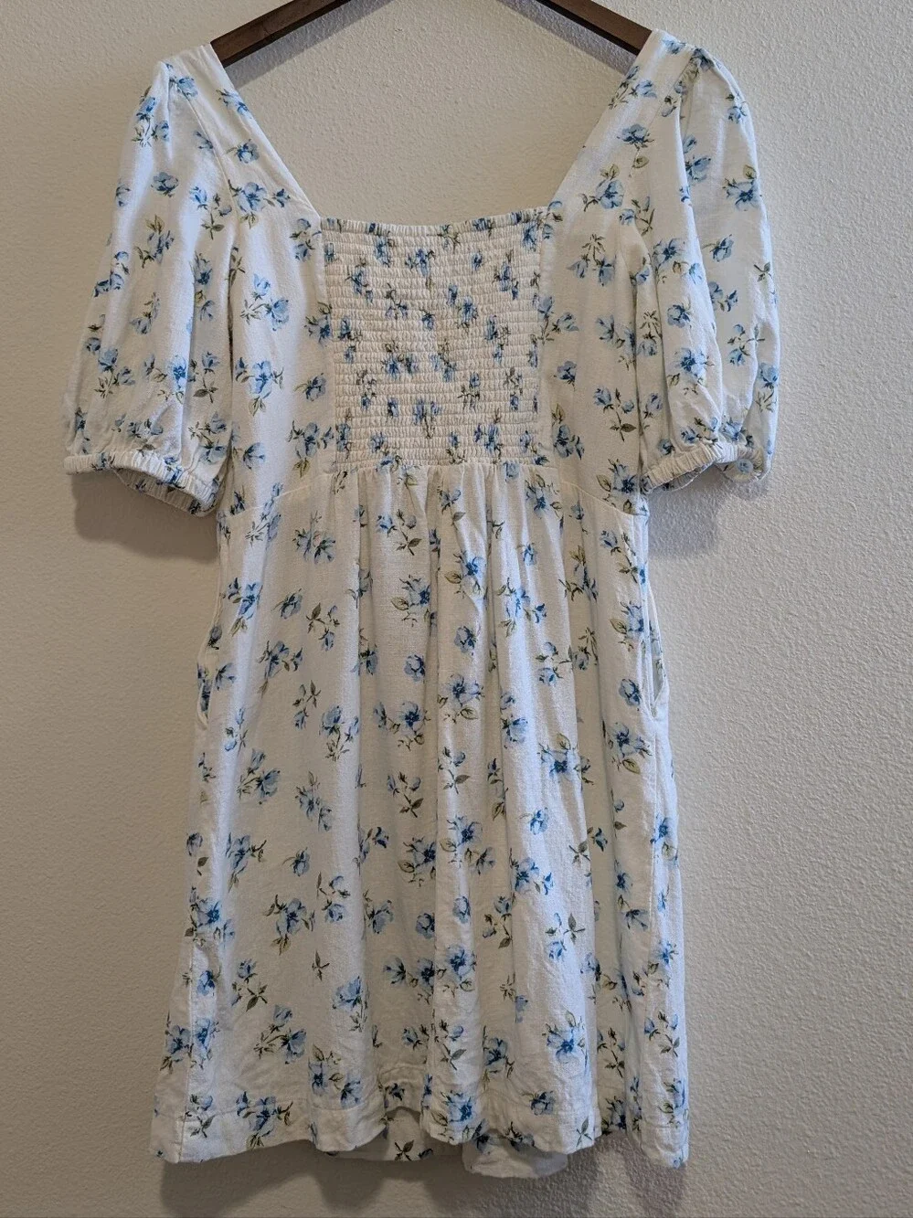 White Floral Button-Front Mini Dress - Picture 2 of 2